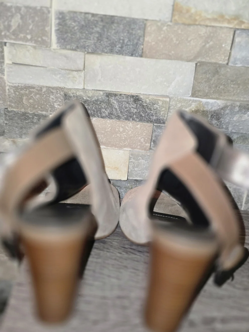 Tahari Beige Suede Open-Toe Ankle Booties